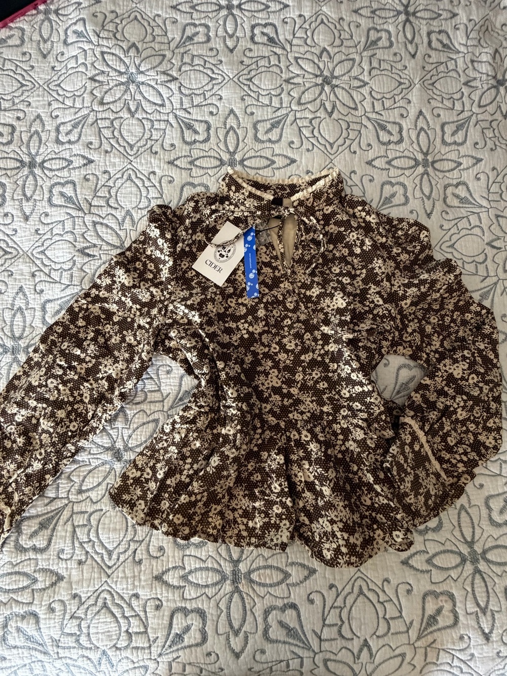 NWT CIDER Vintage Style Blouse